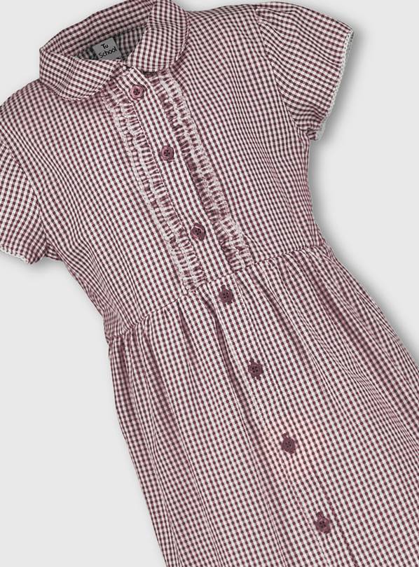 Burgundy gingham outlet dress